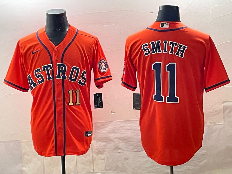 Men 2025 Houston Astros #11 Smith Orange Nike 2025 MLB Jersey 013